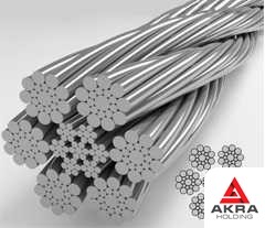 Стальной канат (трос) двойной свивки 58 мм ЛК-РО