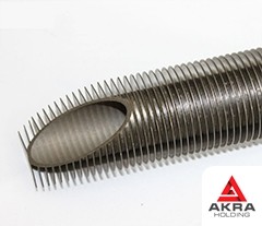 Оребренная биметаллическая труба 12ХМ 22х3х1х9х5 мм