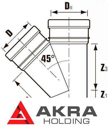 Тройник канализационный 110*110/45